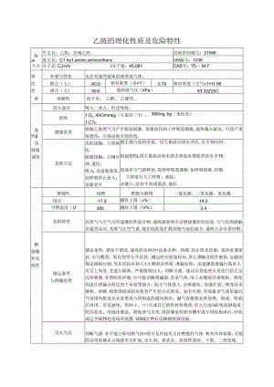 乙胺的理化性质及危险特性（2024年XX化工有限公司）.docx