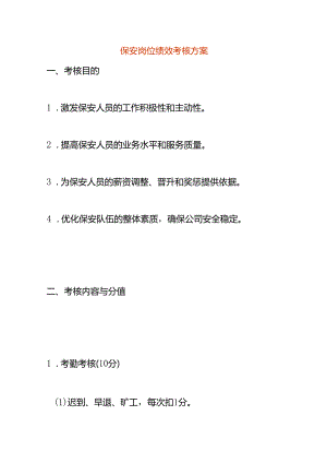 保安岗位绩效考核方案.docx