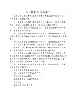 项目申报单位承诺书.docx