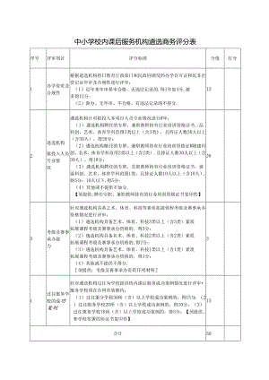 中小学校内课后服务机构遴选商务评分表.docx
