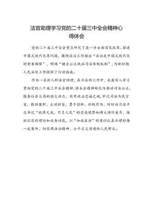法官助理学习党的二十届三中全会精神心得体会.docx