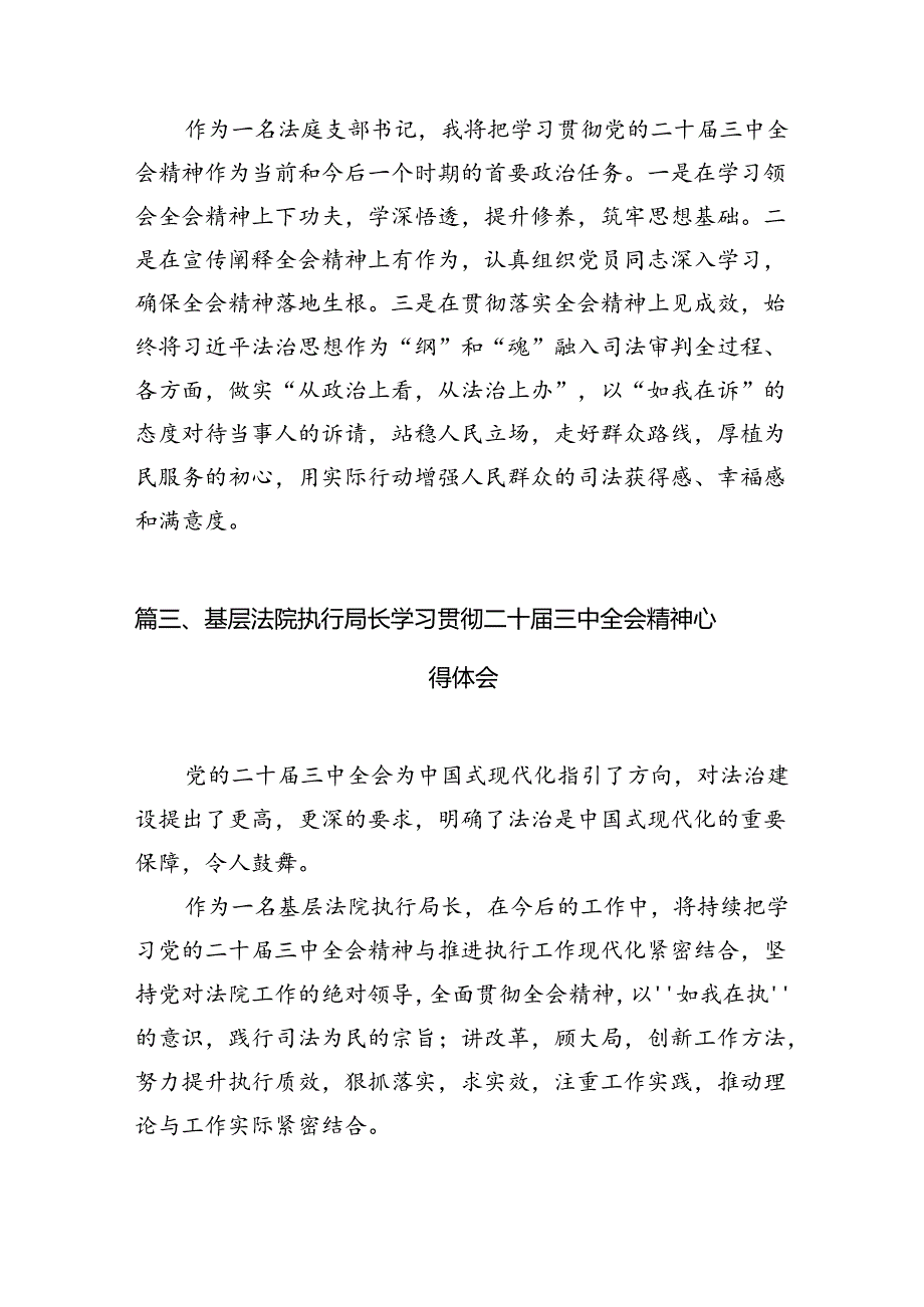 （10篇）区司法分局局长学习贯彻党的二十届三中全会精神心得体会（最新版）.docx_第3页