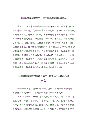 基层民警学习党的二十届三中全会精神心得体会8篇（详细版）.docx