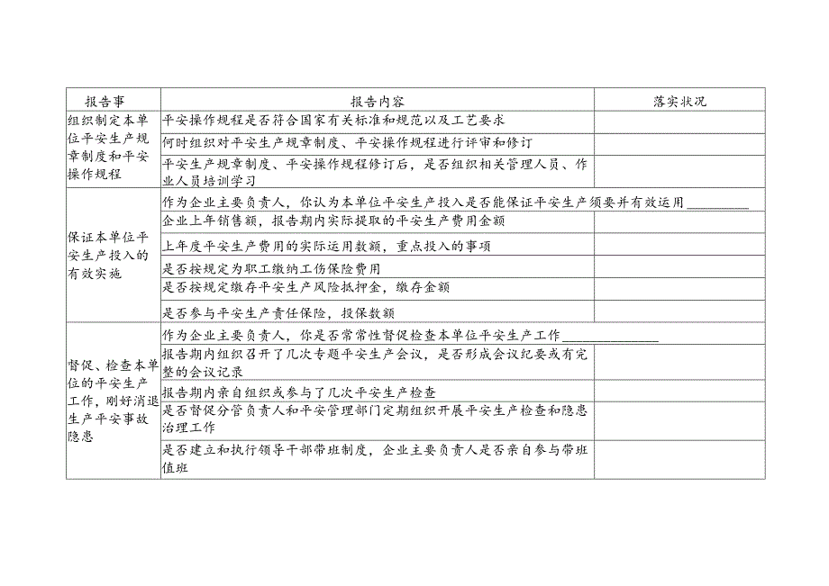 化工生产企业主要负责人安全生产履职情况报告表.docx_第3页