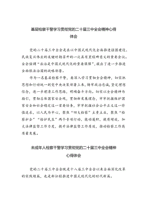 基层检察干警学习贯彻党的二十届三中全会精神心得体会8篇.docx