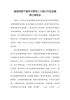 基层检察干警学习贯彻二十届三中全会精神心得体会.docx