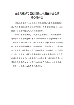 法官助理学习贯彻党的二十届三中全会精神心得体会.docx