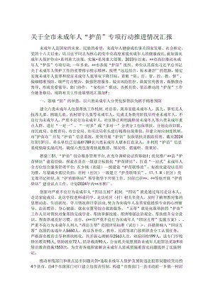 关于全市未成年人“护苗”专项行动推进情况汇报.docx