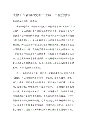 法律工作者学习党的二十届三中全会感悟.docx