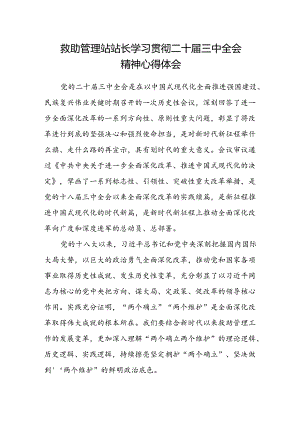 救助管理站站长学习贯彻二十届三中全会精神心得体会.docx