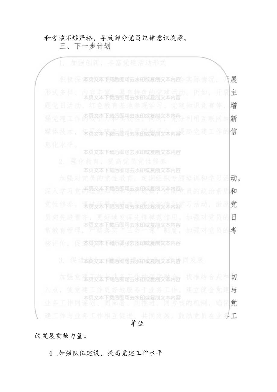 2024关于党支部党建工作总结和下一步计划（精选）.docx_第3页