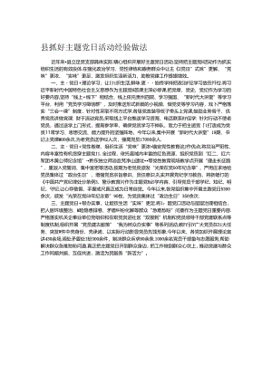 县抓好主题党日活动经验做法.docx