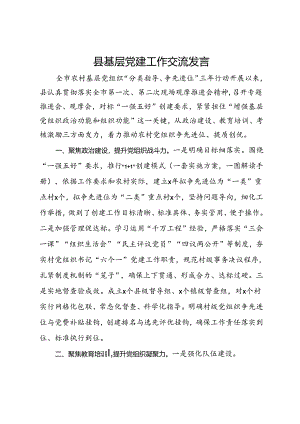 某县基层党建工作交流发言.docx
