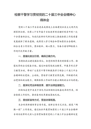 检察干警学习贯彻党的二十届三中全会精神心得体会范文.docx