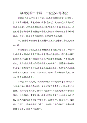 2024年学习学习党的二十届三中全会个人心得体会 （合计3份）.docx