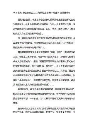 8篇2025年学习《整治形式主义为基层减负若干规定》心得体会（普通党员干部）.docx