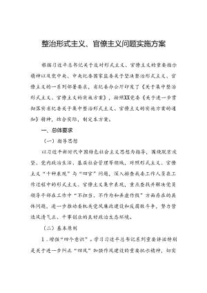 整治形式主义、官僚主义问题实施方案.docx