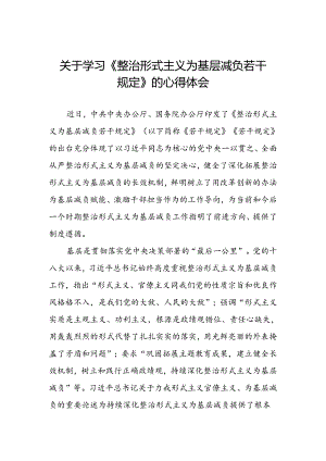 整治形式主义为基层减负若干规定心得体会发言稿.docx