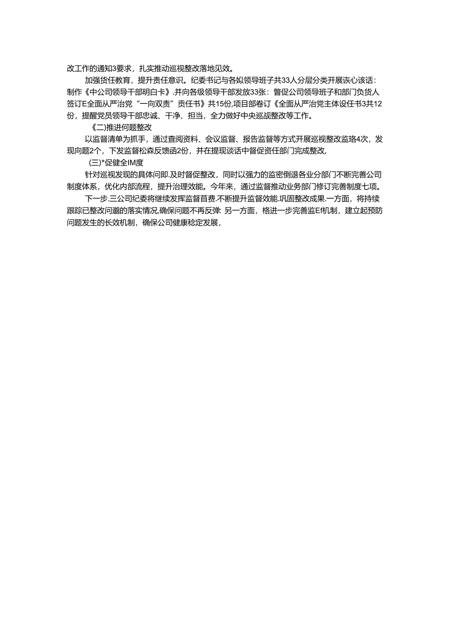 公司纪委关于巡视整改监督工作的汇报发言.docx_第2页