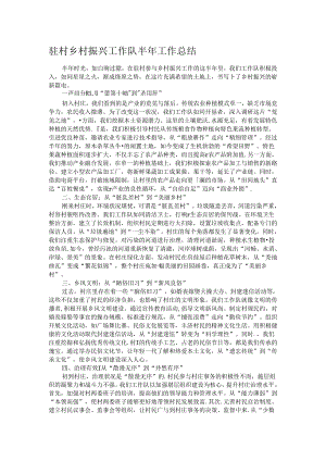 驻村乡村振兴工作队半年工作总结.docx