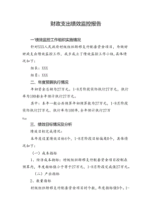 事中绩效监控报告模板12.docx