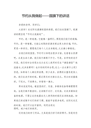 节约从我做起——国旗下的讲话.docx