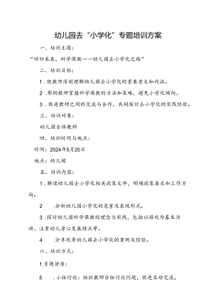 幼儿园去“小学化”专题培训方案.docx