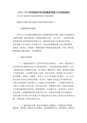 2024-2025年党组织书记抓基层党建工作述职报告1.docx