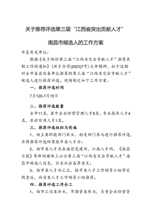 关于评选“突出贡献人才”候选人的工作方案.docx