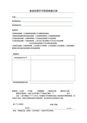 食品经营许可现场核查记录.docx