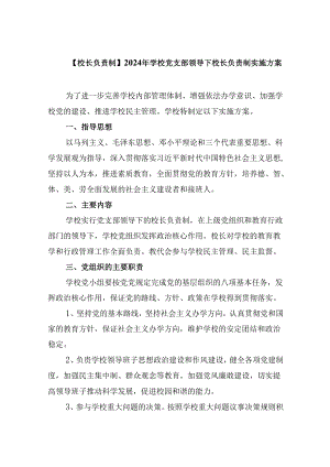 （12篇）【校长负责制】2024年学校党支部领导下校长负责制实施方案范文.docx