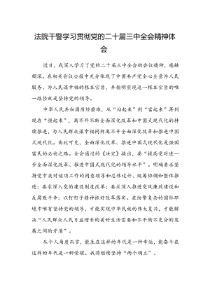 法院干警学习贯彻党的二十届三中全会精神体会.docx
