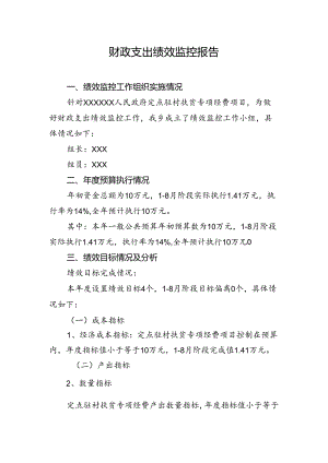 事中绩效监控报告模板6.docx