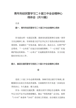 青年刑侦民警学习二十届三中全会精神心得体会（共10篇）.docx