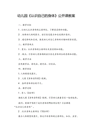 幼儿园《认识自己的身体》公开课教案.docx
