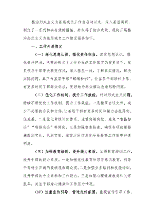 整治形式主义为基层减负工作情况报告.docx