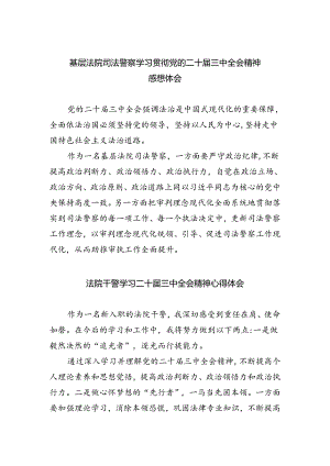 基层法院司法警察学习贯彻党的二十届三中全会精神感想体会5篇（精选版）.docx