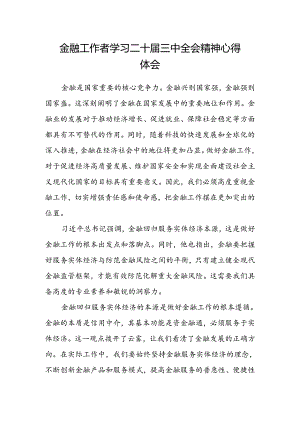 金融工作者学习二十届三中全会精神心得体会.docx