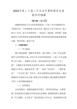 2024年度二十届三中全会开展的报告自查报告共10篇.docx