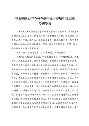 镇副镇长在2024年县年轻干部培训班上的心得感言.docx