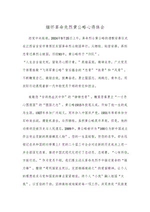 缅怀革命先烈黄公略心得体会.docx