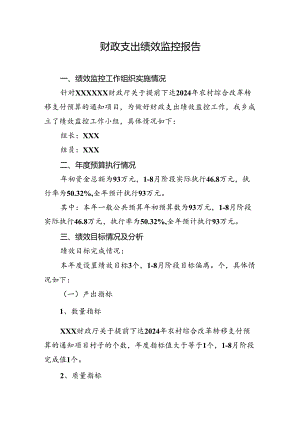 事中绩效监控报告模板7.docx