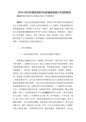 2024-2025年度某党组书记抓基层党建工作述职报告.docx