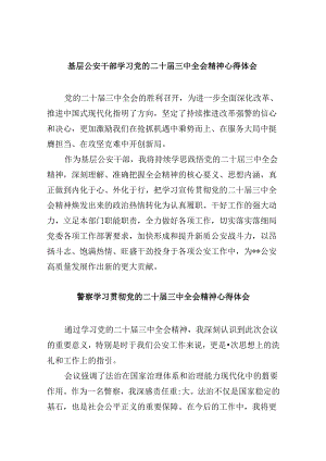 基层公安干部学习党的二十届三中全会精神心得体会8篇（精选）.docx