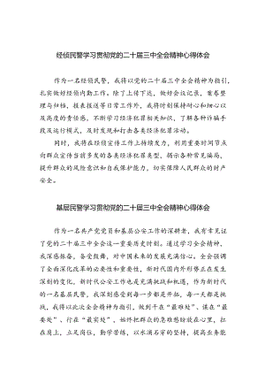 经侦民警学习贯彻党的二十届三中全会精神心得体会范文8篇（详细版）.docx