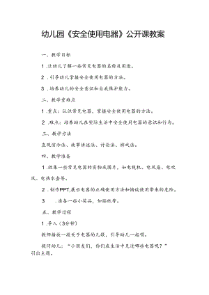 幼儿园《安全使用电器》公开课教案.docx