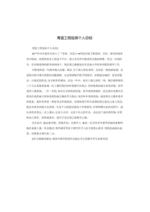 青蓝工程徒弟个人总结.docx