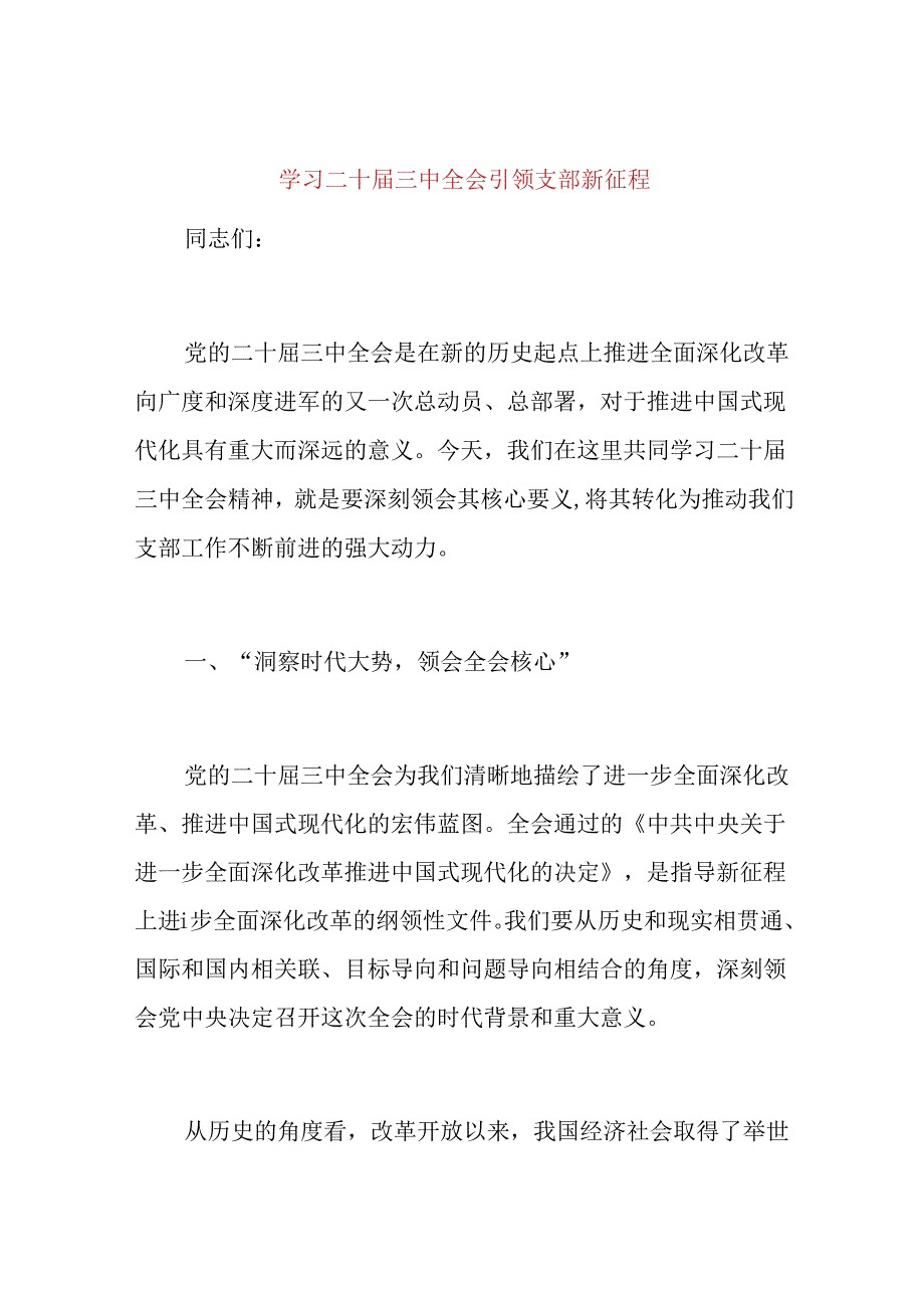 2024党支部书记学习二十届三中全会精神专题党课.docx_第2页