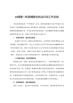 xx镇2024年第一轮禁捕联合执法行动工作总结.docx