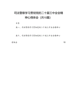 （10篇）司法警察学习贯彻党的二十届三中全会精神心得体会精选专题资料.docx